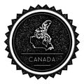 Canada Map Label with Retro Vintage Styled Design.