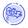 Canada, Map, Location Blue Dotted Line Line Icon