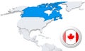 Canada on a map of North America Royalty Free Stock Photo