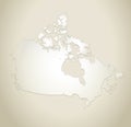 Canada map old paper background blank template Royalty Free Stock Photo