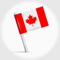 Canada map pin flag. 3D realistic vector illustration Royalty Free Stock Photo