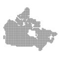 Canada map silhouette from black pattern mosaic structure of squares. Vector illustration Royalty Free Stock Photo