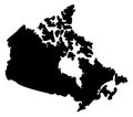 Canada map silhouette vector ÃÂ¬solated Royalty Free Stock Photo