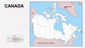 Canada Map. State and district map of Canada. Political map of Canada with outline and black and white design Royalty Free Stock Photo