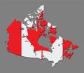 Canada map vector with the canadian flag Royalty Free Stock Photo