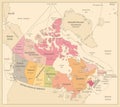 Canada Map Vintage Map Royalty Free Stock Photo