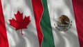 Canada and Mexico Half Flags Together Royalty Free Stock Photo