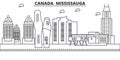 Canada, Mississauga architecture line skyline illustration. Linear vector cityscape with famous landmarks, city sights Royalty Free Stock Photo