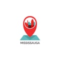 Mississauga city skyline shape vector logo icon illustration Royalty Free Stock Photo