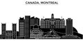 Canada, Montreal architecture vector city skyline, travel cityscape with landmarks, buildings, isolated sights on