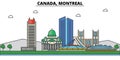 Canada, Montreal. City skyline architecture . Editable