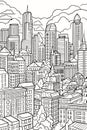 Montreal cityscape black and white vector coloring page Royalty Free Stock Photo