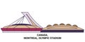 Canada, Montreal, Olympic Stadium travel landmark vector illustration Royalty Free Stock Photo