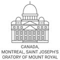 Canada, Montreal, Saint Joseph's Oratory Of Mount Royal travel landmark vector illustration Royalty Free Stock Photo