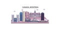 Canada, Montreal tourism landmarks, vector city travel illustration