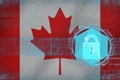 Canada network protected. Internet defense concept.