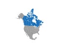 Canada on North America map vector. Vector illustration Royalty Free Stock Photo