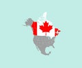 Canada on North America map vector. Vector illustration Royalty Free Stock Photo