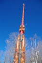 Canada omega park in winter, totem