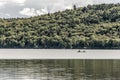 Canada Ontario Lake of two rivers Couple on a Canoe Canoes on the water Algonquin National Park Royalty Free Stock Photo