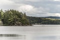 Canada Ontario Lake of two rivers Couple on a Canoe Canoes on the water Algonquin National Park Royalty Free Stock Photo