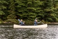 Canada Ontario Lake of two rivers Couple on a Canoe Canoes on the water Algonquin National Park