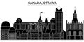 Canada, Ottawa architecture vector city skyline, travel cityscape with landmarks, buildings, isolated sights on Royalty Free Stock Photo