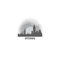 Ottawa city skyline silhouette vector logo illustration Royalty Free Stock Photo