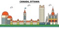 Canada, Ottawa. City skyline architecture . Editable