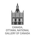 Canada, Ottawa, National Gallery Of Canada travel landmark vector illustration