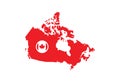 Canada outline map country shape state borders national symbol flag Royalty Free Stock Photo