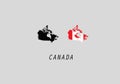 Canada outline map national borders Royalty Free Stock Photo