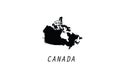 Canada outline map national borders Royalty Free Stock Photo