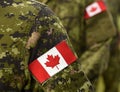 Canada patch flags on soldiers arm Royalty Free Stock Photo