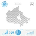 Canada People Icon Map. Stylized Vector Silhouette of Canada. Population Growth and Aging Infographics