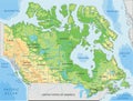 Detailed Canada physical map. Royalty Free Stock Photo