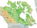 High detailed Canada physical map with labeling. Royalty Free Stock Photo