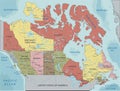 Detailed Canada political map. Royalty Free Stock Photo