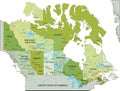 Highly detailed editable political map with separated layers. Canada.