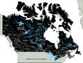 High detailed Canada road map with labeling. Royalty Free Stock Photo