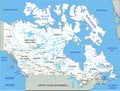High detailed Canada road map with labeling.