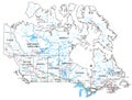 Canada road and highway map. Vector illustration.