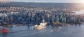 Canada Place in Downtown Vancouver, British Columbia, Canada. Aerial Modern Cityscape. Royalty Free Stock Photo