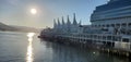 Canada Place Vancouver port morning sunrise Royalty Free Stock Photo