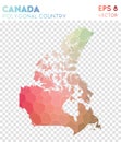 Canada polygonal map, mosaic style country.