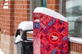 Canada Post Letter Mailbox with Winter Snow