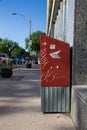 Canada Post mailbox on sidewalk. Royalty Free Stock Photo