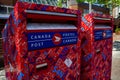 Canada Post mailbox on a street corner Royalty Free Stock Photo