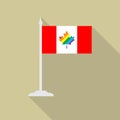 Canada pride LGBT flag with flagpole flat icon with long shadow. Vector illustration EPS10 of a rainbow pride.