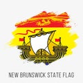 Canada Province New Brunswick State Vector Flag Design Template. New Brunswick State Flag for Independence Day Royalty Free Stock Photo